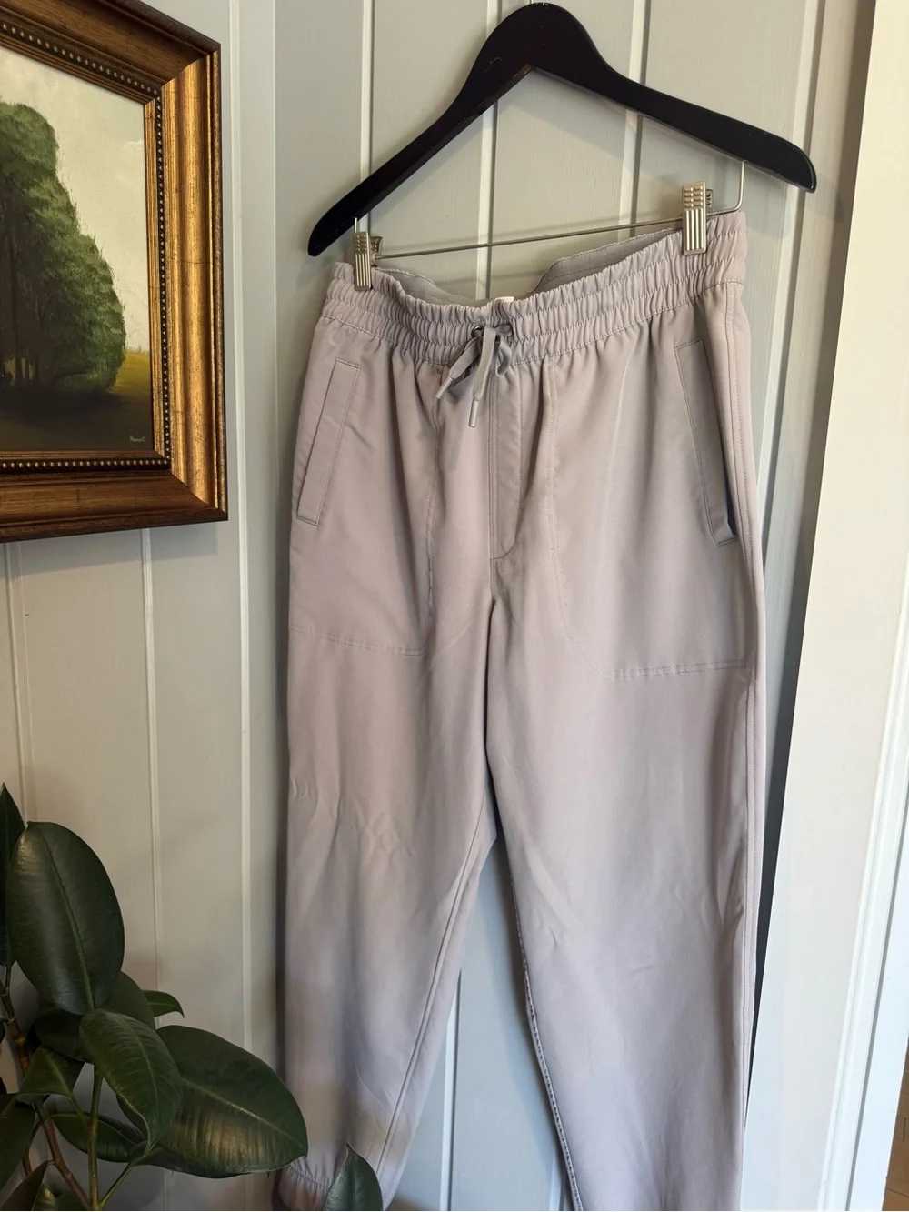 Casual Drawstring Jogger Pants - Light Gray
